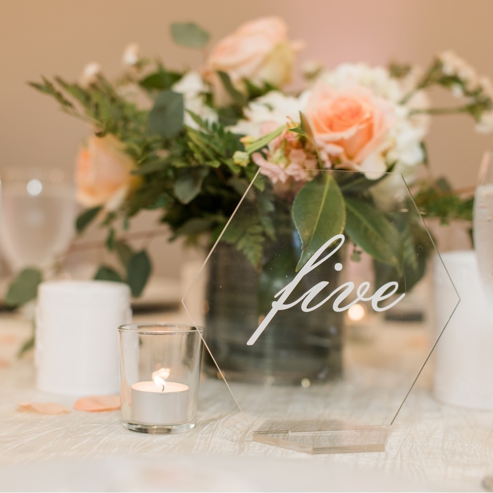 Hexagon Table Numbers - Numbers 1-20